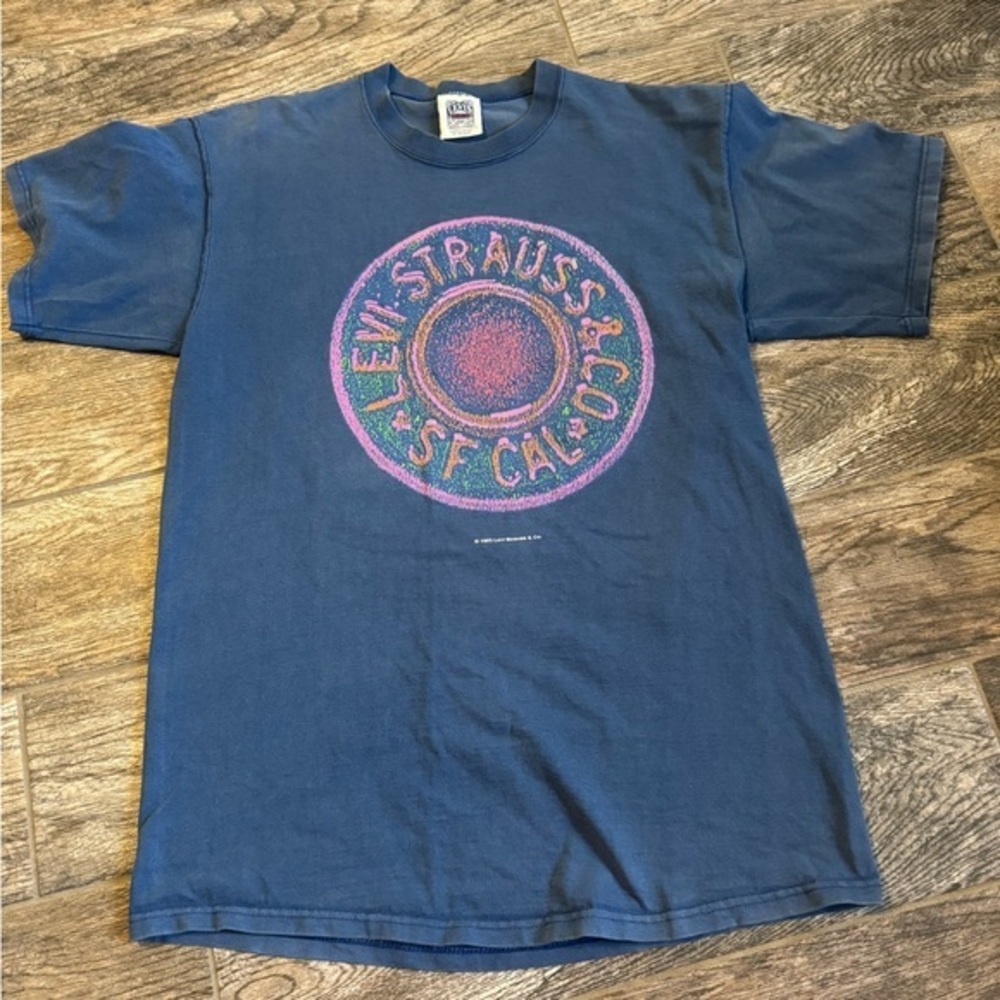 Vintage 1993 Levi's Strauss & Co blue Graphic Tee